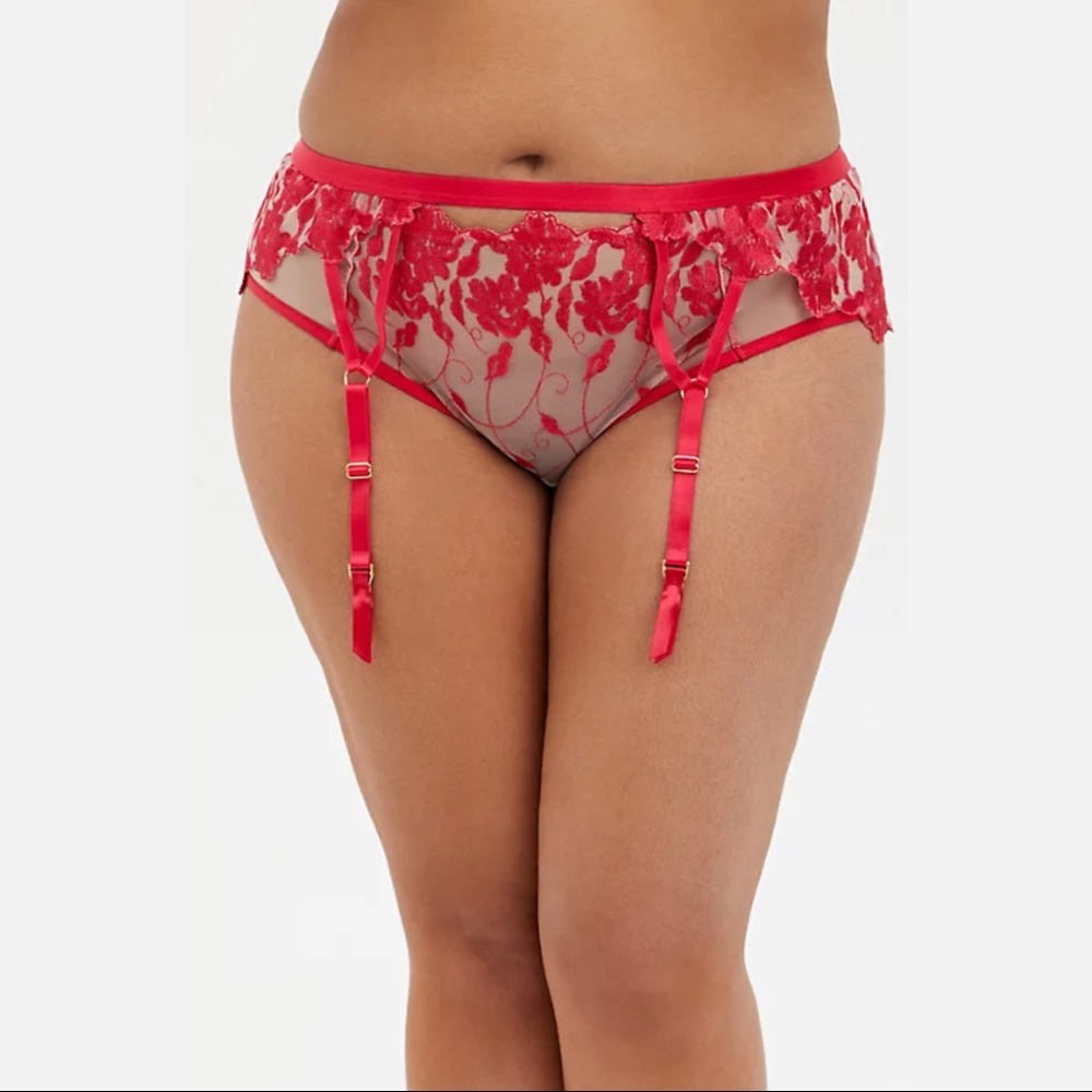 Torrid Raspberry Pink Mesh Garter Belt